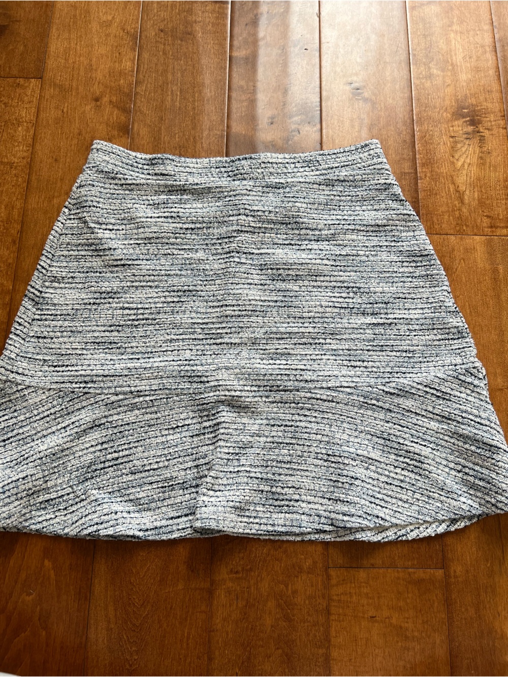 LOFT blue Textured A-Line Knit Skirt